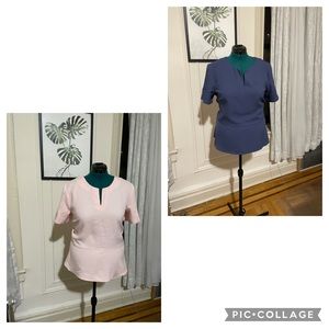 2 Banana Republic Peplum Pink and Blue Tops